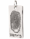 Silver Fingerprint Tag Pendant from Ink Print