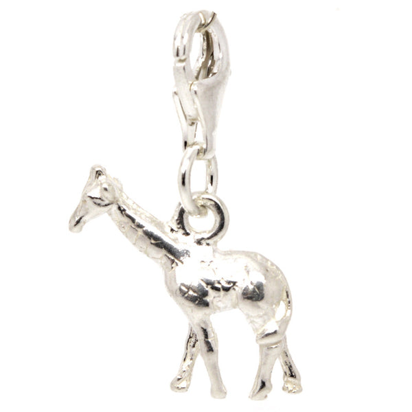 Giraffe Charm Silver, Clip on clasp and carrier bead | Beautiful Charms ...