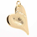 Gold Fingerprint Curvy Heart Pendant made from moulded print