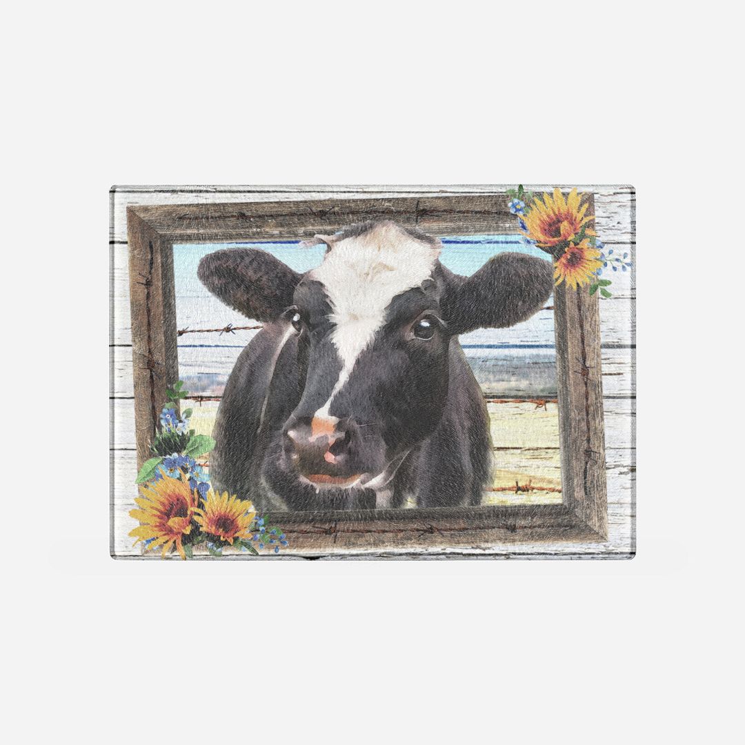 Sunflower Cow Cutting Board