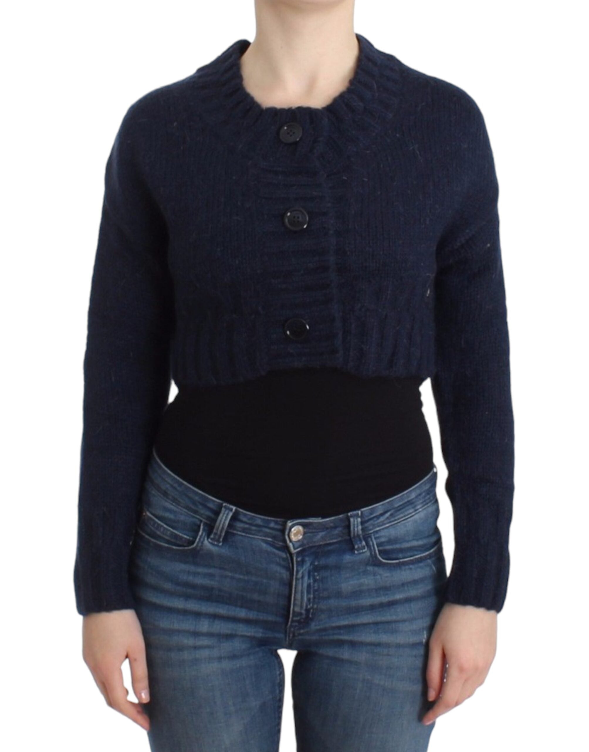 Schicker blauer Cropped Cardigan 