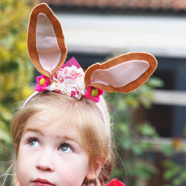 Handmade Bunny Ears on a girl