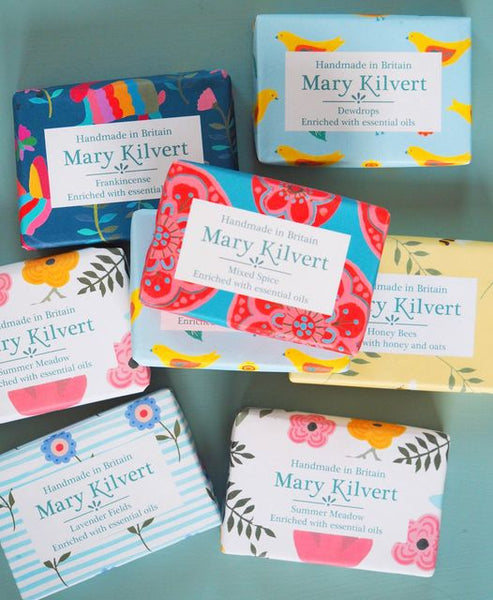 A selection of Mary Kilvert's beautifully wrapped handmade soaps