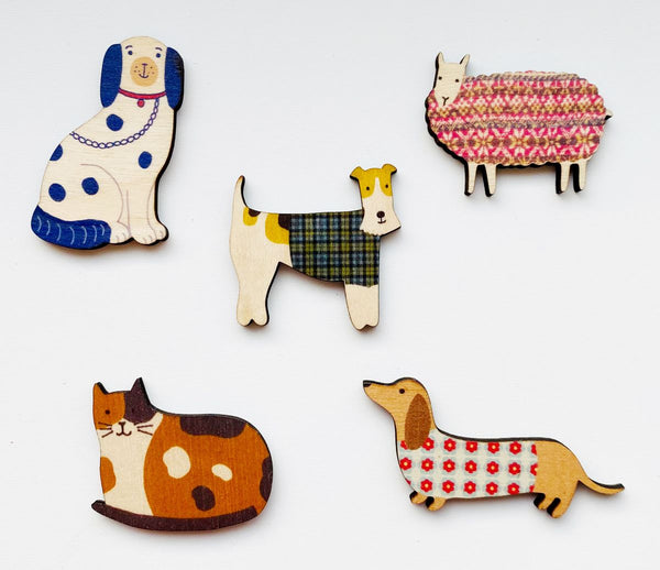 Wooden Brooches by Mary Kilvert