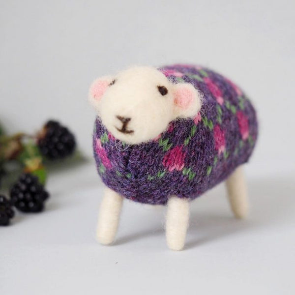 Blackberry Felted Sheep by Mary Kilvert