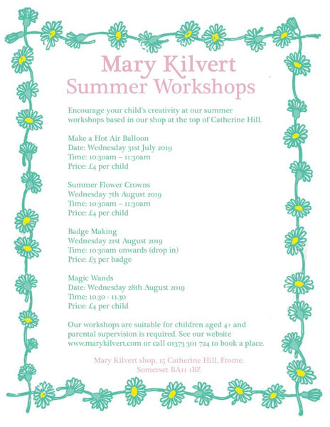 Summer Workshops at Mary Kilvert