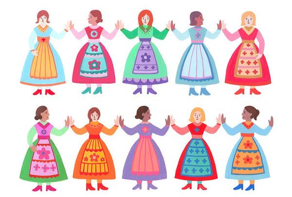 Folk Dancers Print by Mary Kilvert