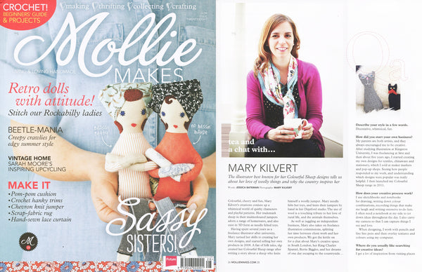Mary Kilvert article in Mollie Makes magazine