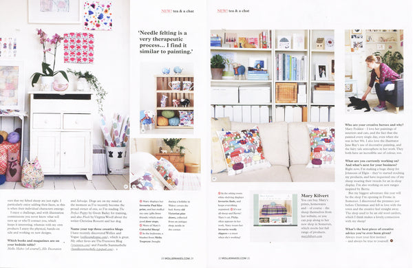 Mary Kilvert article in Mollie Makes magazine