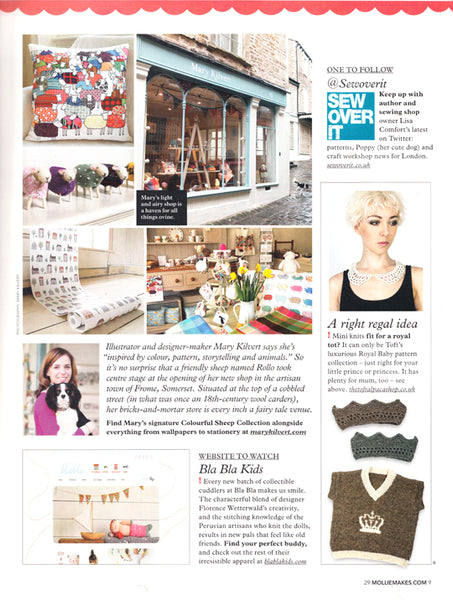 Mary Kilvert Shop in Mollie Makes magazine