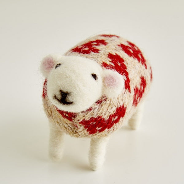 Queen of Hearts Hand Felted Sheep by Mary Kilvert