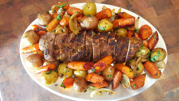 One Pot Pork Tenderloin with Potatoes & Carrots Recipe | Buff Dudes