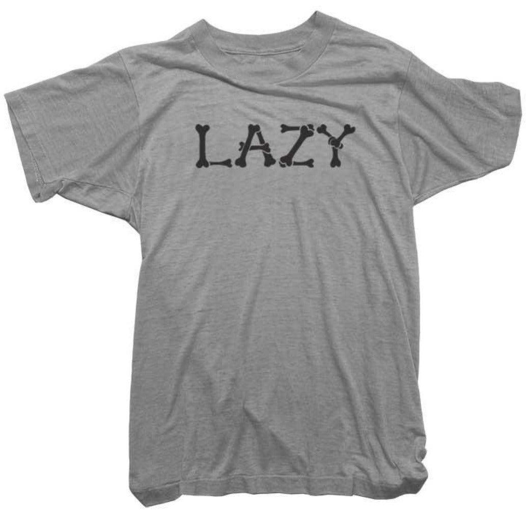 Vintage Lazy Bones T Shirt Funny Retro Lazy Tee Worn Free