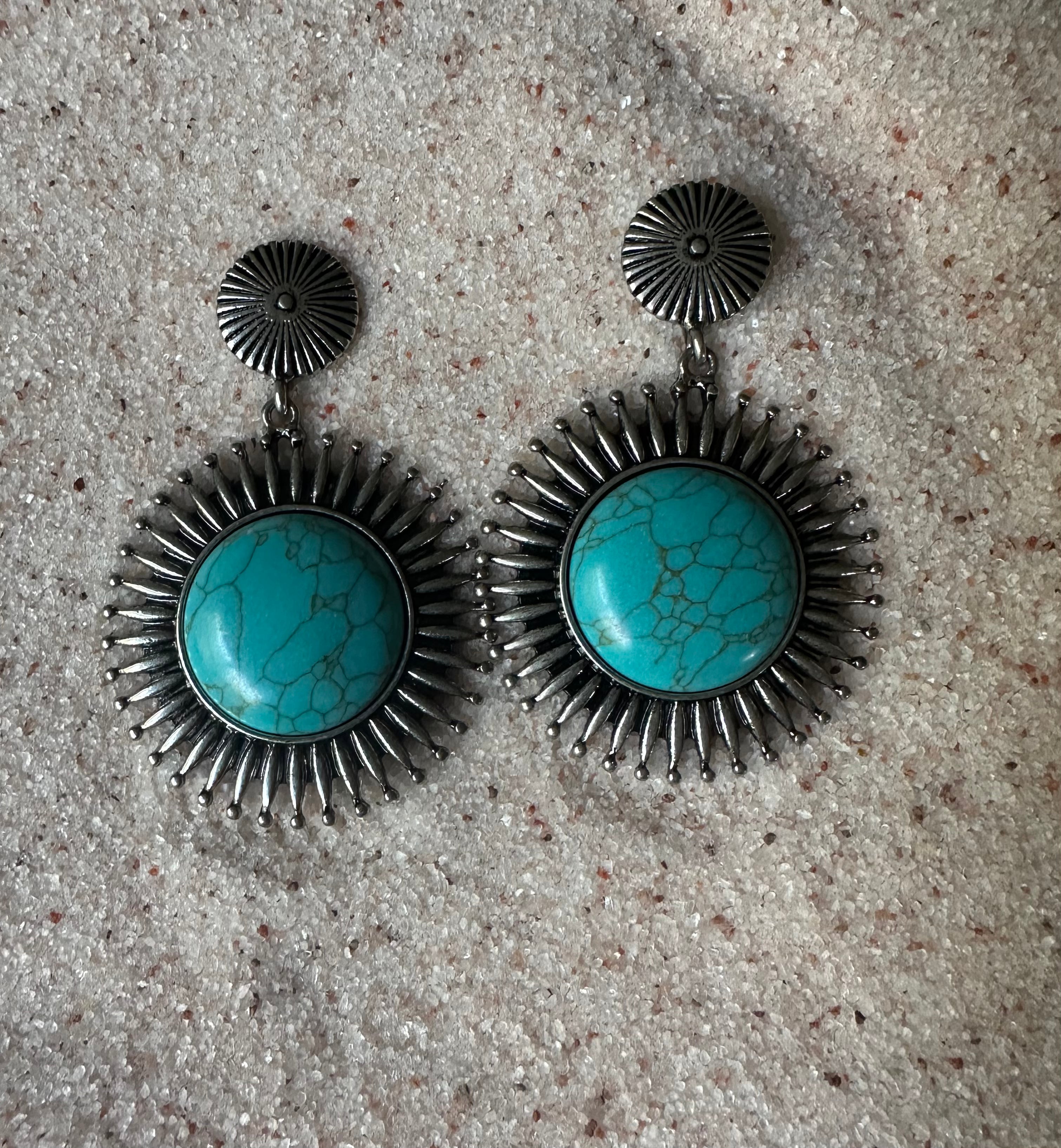 Sunburst Stone Earrings
