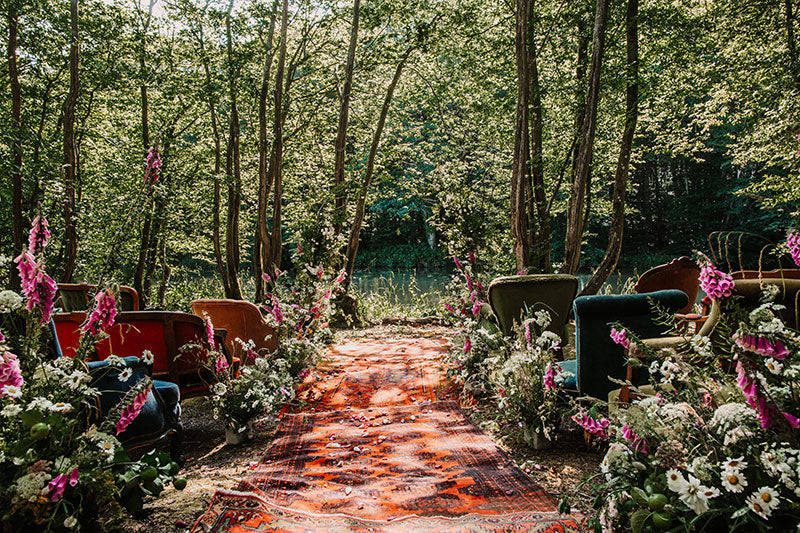 Petal Path for an outdoor wedding from Shropshire Petals