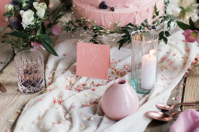 Table Decor with real dried flower petals from Shropshire Petals