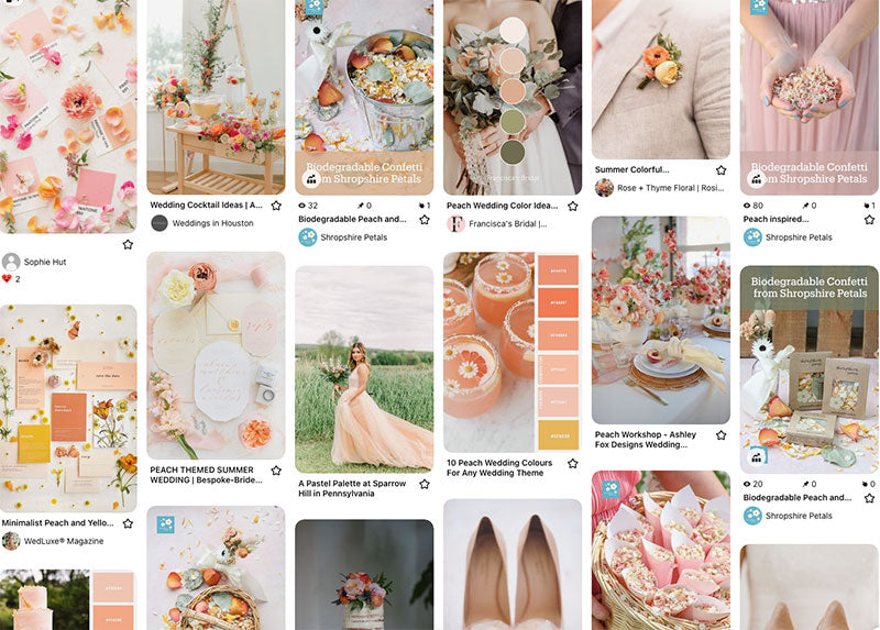 Peach Fuzz Pinterest Board for wedding inspiration