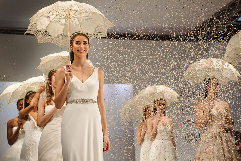 Confetti on the catwalk at the wedding show