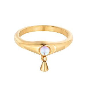 Three-Dimensional Minimalist Pearl Titanium Steel Ring - Hekimas Place