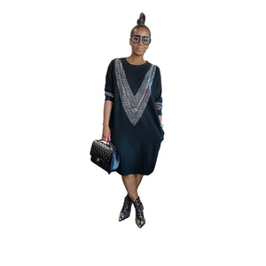 YZ1224 Women's Casual Loose Dress for Fall/Winter - Hekimas Place