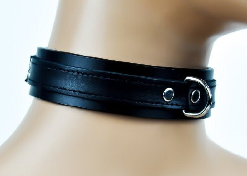 D Ring with Black Strap Choker Fetish Bondage Leather Collar ...