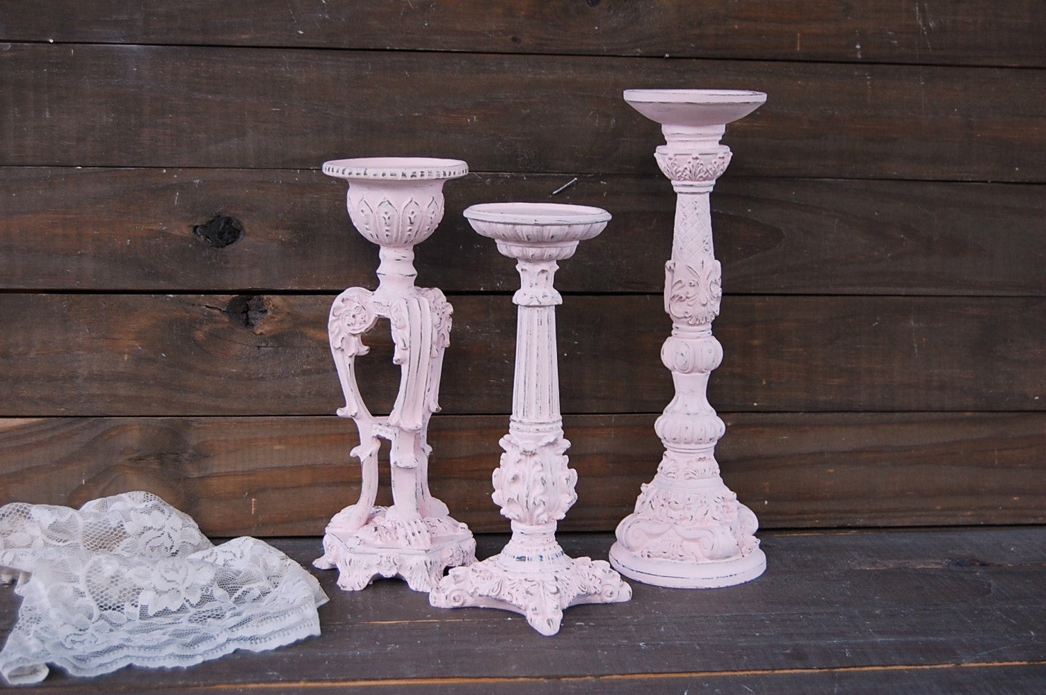 shabby chic candle holders