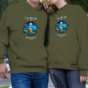 I Am With Him - Custom Name - Personalized Gifts for Couples - Hoodie - PrintKOK