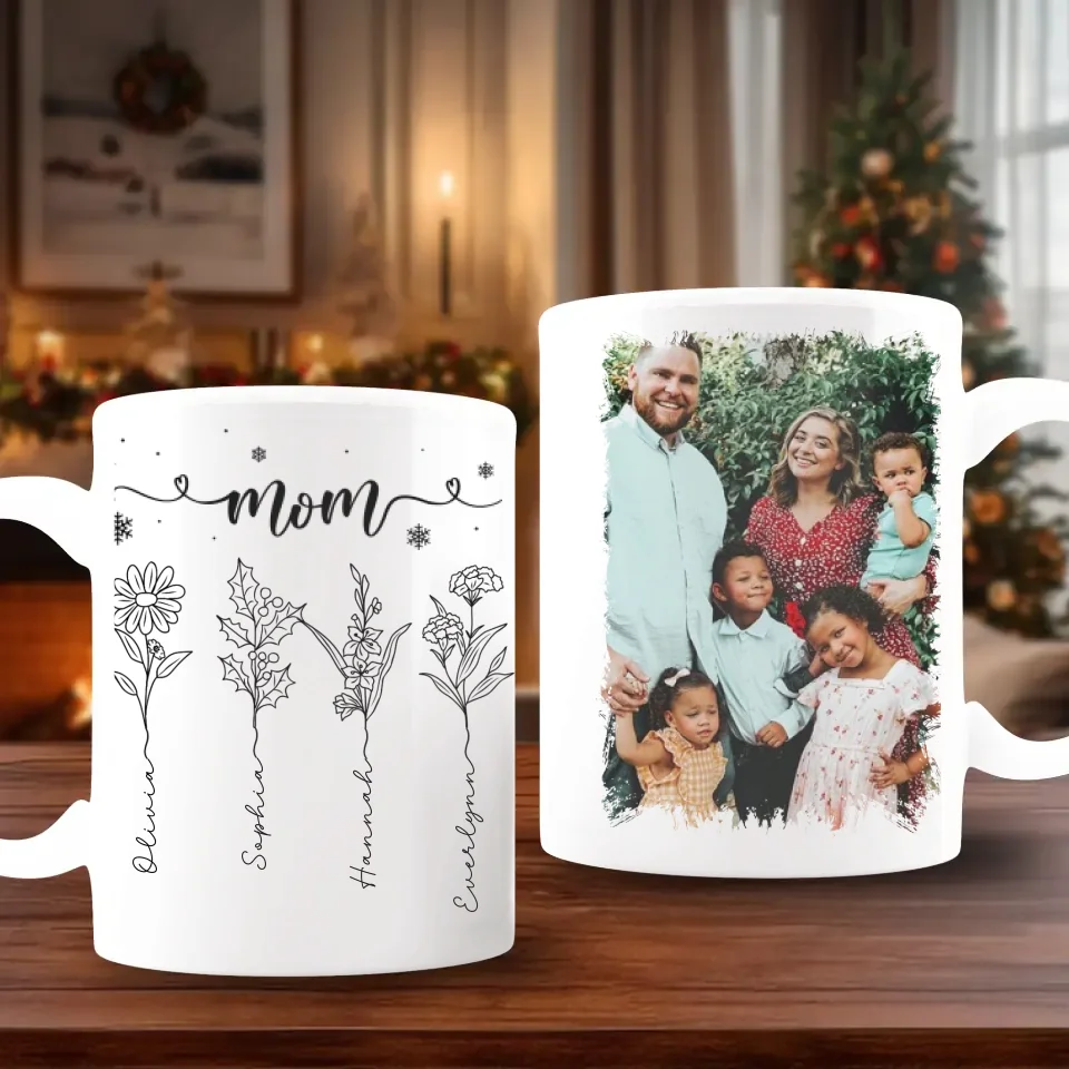 Mother's Birth Month Flower, Mother's Love, Mother's Garden - Personalized Gift For Mom - Mug