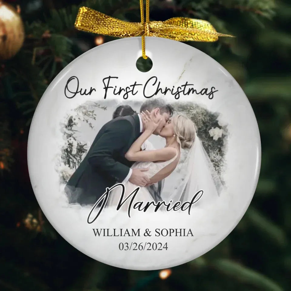 First Christmas As Mr & Mrs Together Couples - Personalized Gift For Couple - Ornament