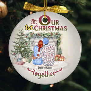 Christmas Family Couple First Christmas Together - Personalized Gift For Couple - Ornament - PrintKOK