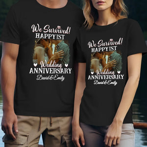 Happy Wedding Anniversary: Forever And Always Yours - Personalized Gifts For Couples - Unisex T-Shirt - PrintKOK