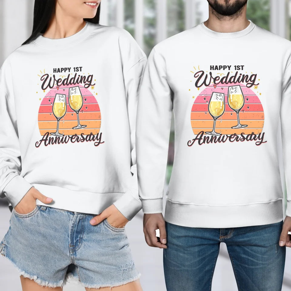 Cheer Happy Wedding Anniversary - Personalized Gifts For Couples - Unisex Sweater