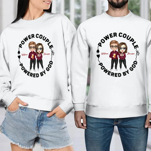 Power Couple. Powered By God - Personalized Gifts For Couples - Unisex Sweater - PrintKOK