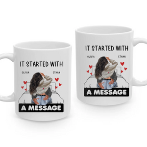 It Started With A Message - Personalized Gift For Couples - Mug - PrintKOK