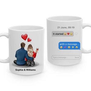 It Started With A Message At That Time - Personalized Gift For Couples - Mug - PrintKOK
