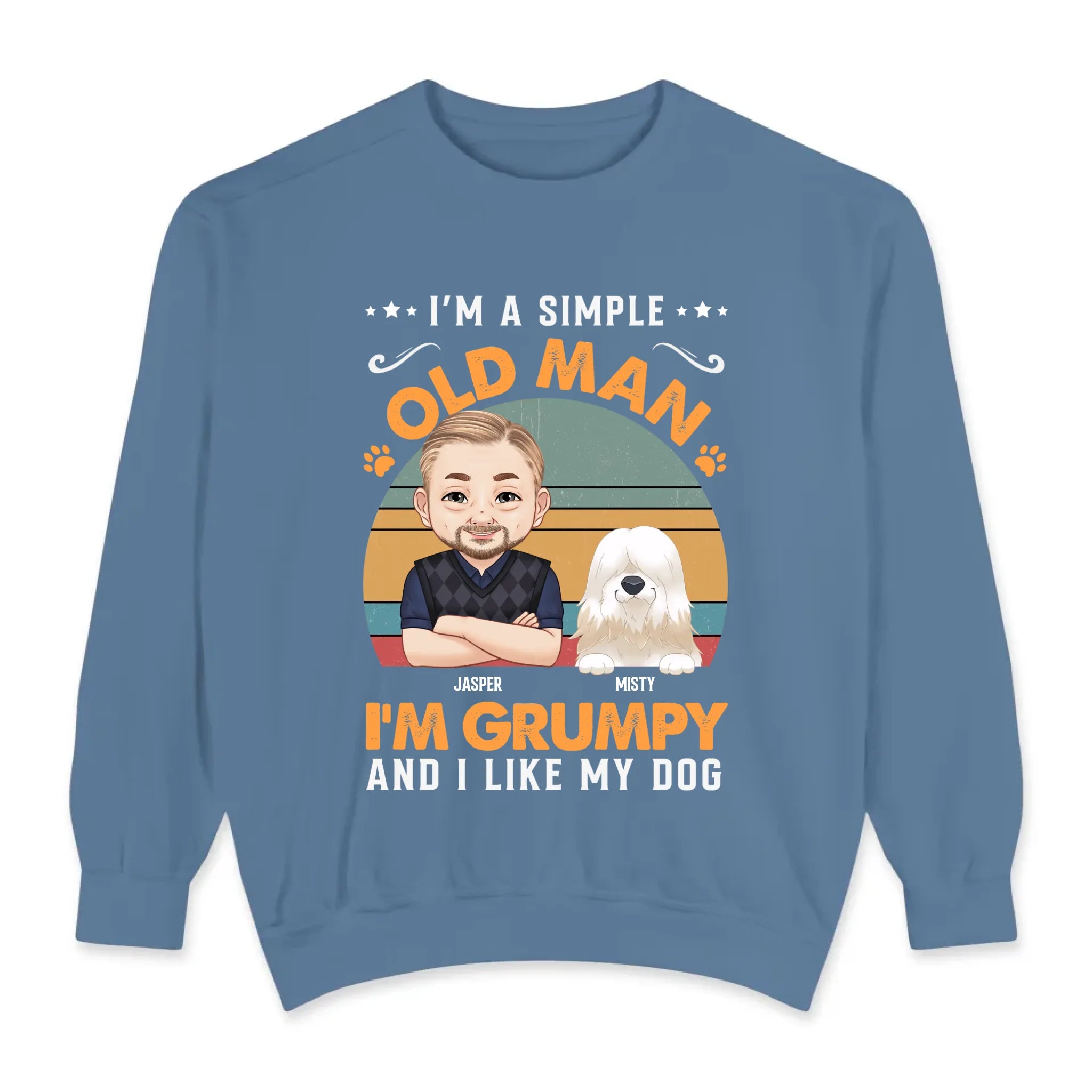 I'm A Simple Old Man - Custom Name - Personalized Gifts for Dog Lovers - Unisex Sweater