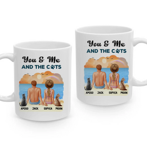 You & Me And The Cats - Personalized Gift For Couples - Mug - PrintKOK