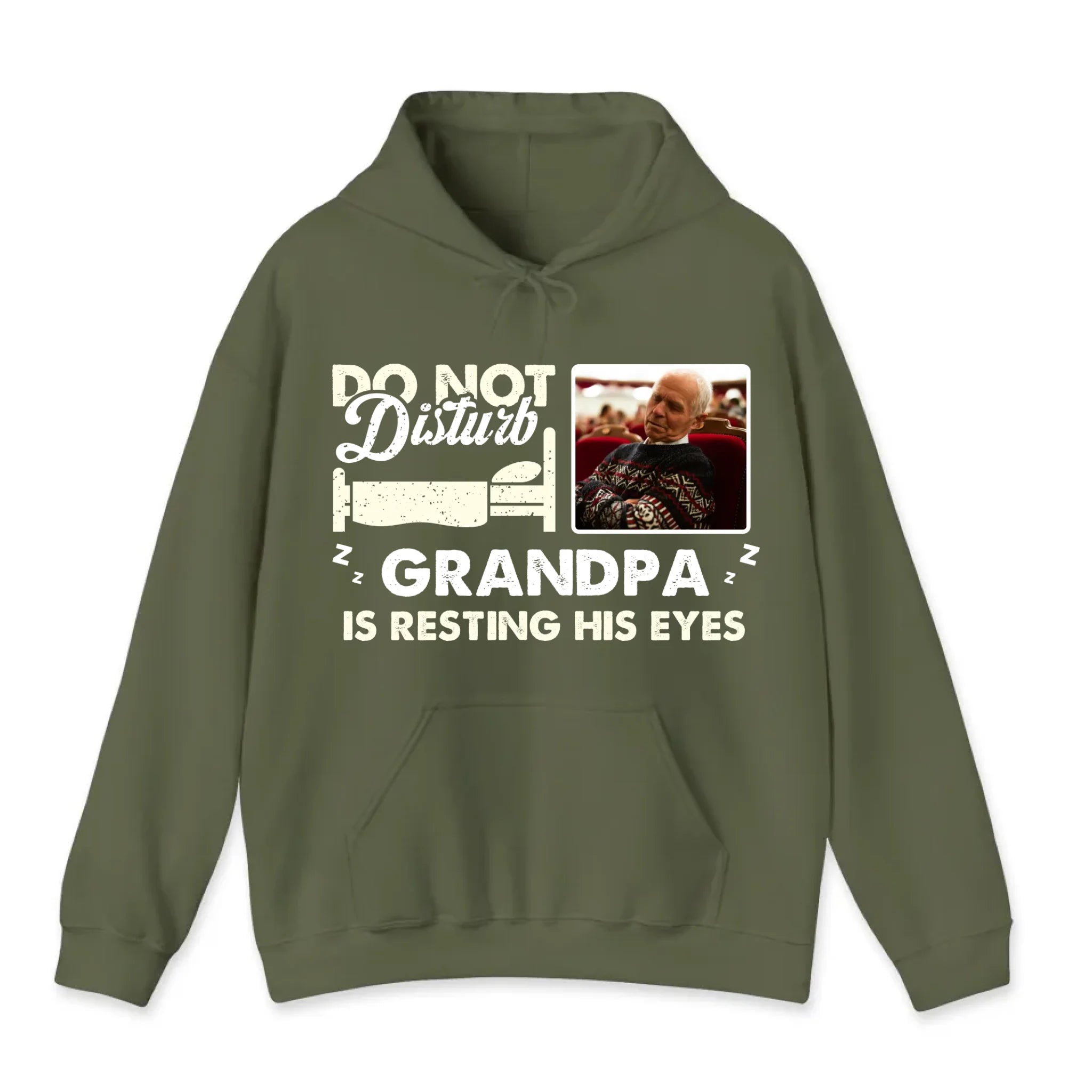Do Not Disturb Grandpa - Custom Photo - Personalized Gifts For Grandpa - Hoodie