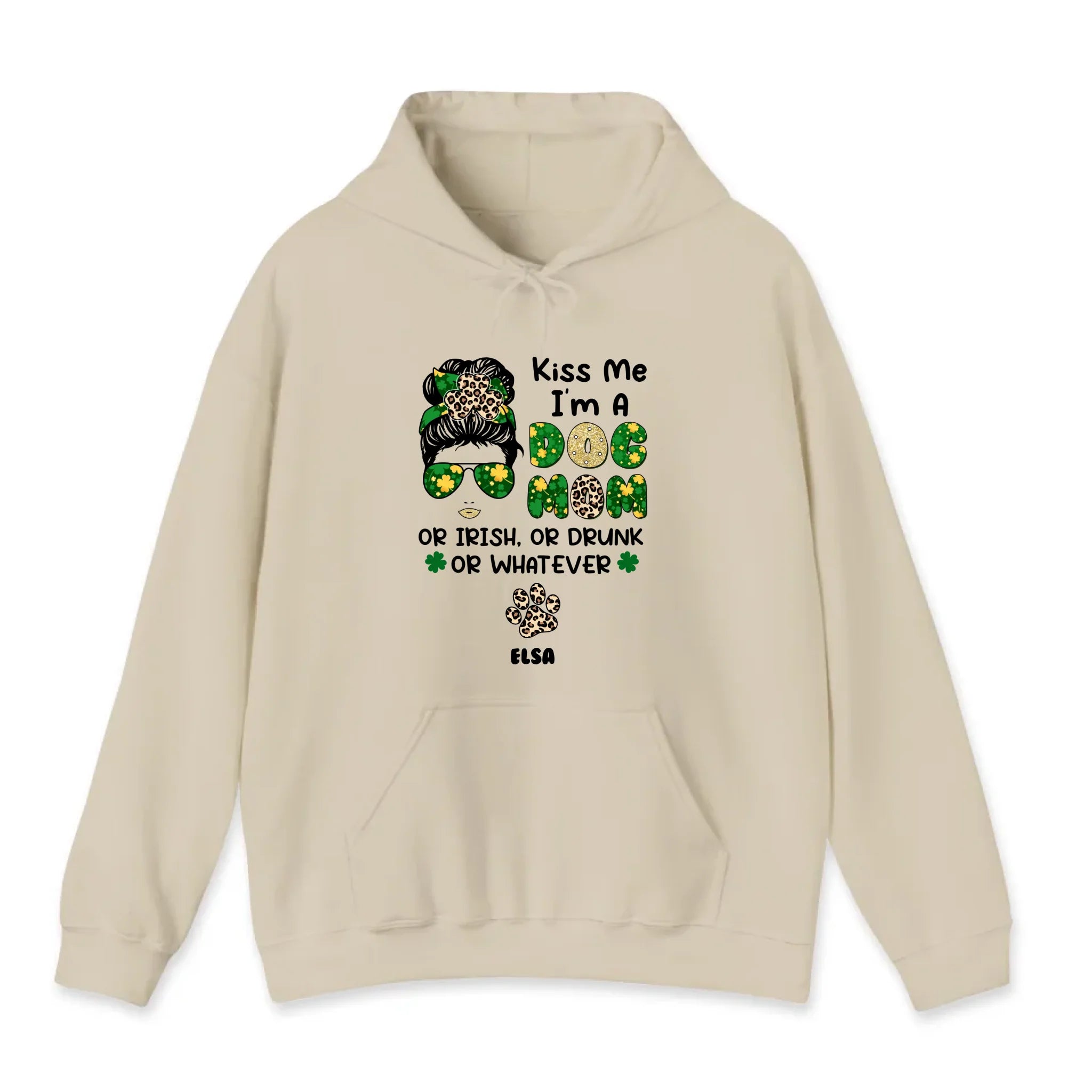 Kiss Me I'm A Dog Mom - Custom Name - Personalized Gifts For Dog Lovers - Unisex Hoodie