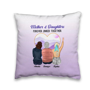 Forever Linked Together: A Mother And Her Beloved Daughters - Personalized Gift For Mom - Pillow - PrintKOK