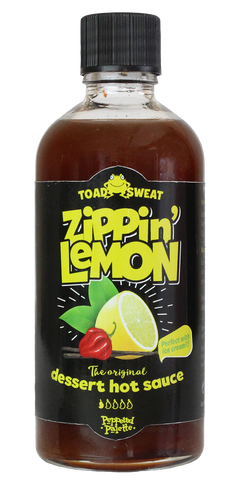 Toad Sweat Zippin' Lemon glass bottle of hot sauce