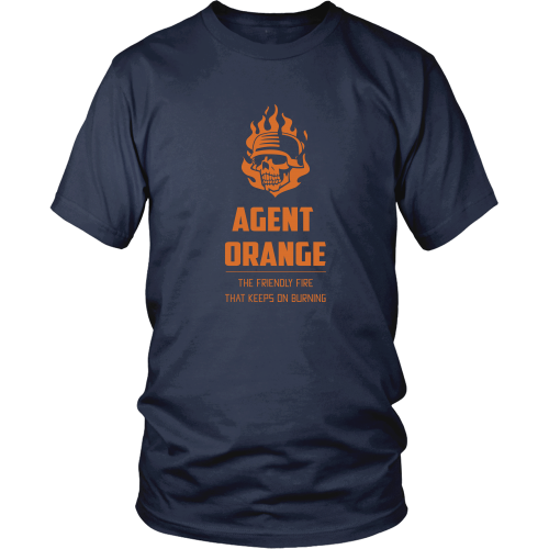 Agent Orange T-shirt With Orange Skull Design By Teedino – TeeDino