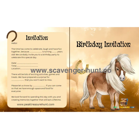 Horse Birthday Invitation Card