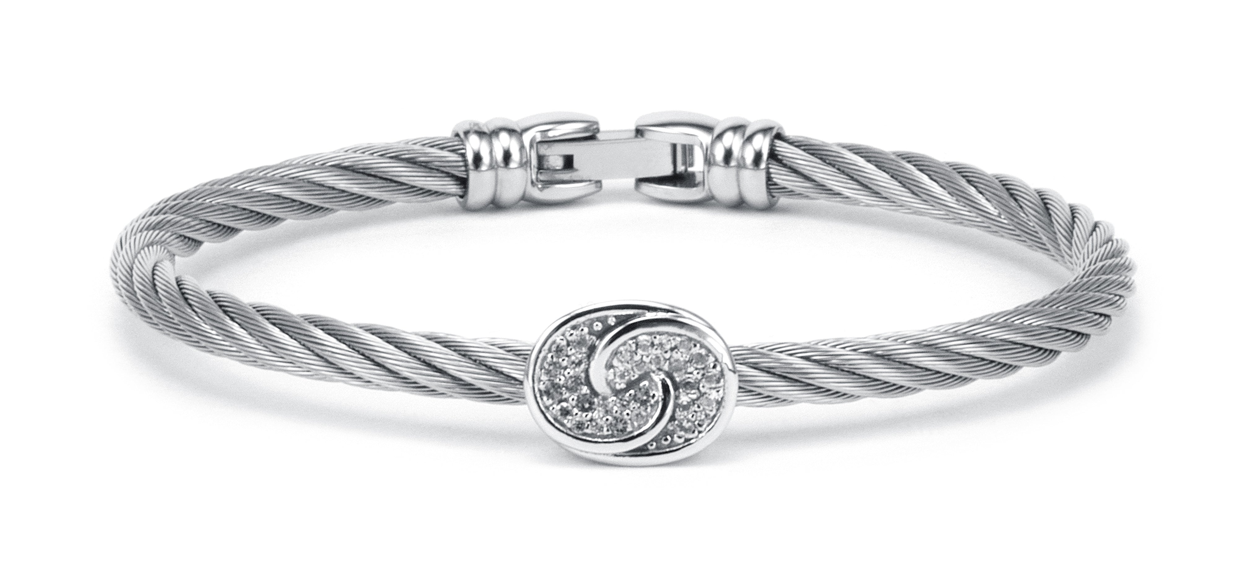 Debutantes - Silver Bangle W/White Topaz