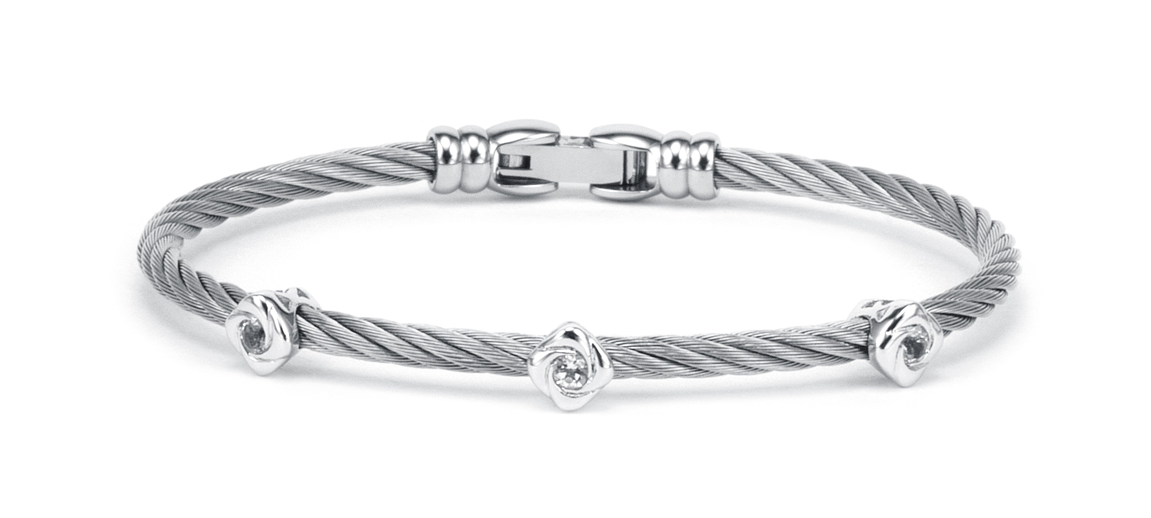 Debutantes - Silver Bangle W/White Topaz