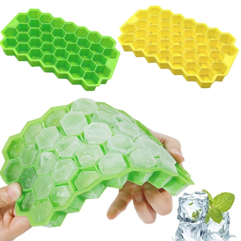 37 Cavity Honeycomb Ice Cube Silicone Mold Reusable Trays Ice Cube Maker Food Grade Ice Maker Popsicle Mould Household Ice Mold