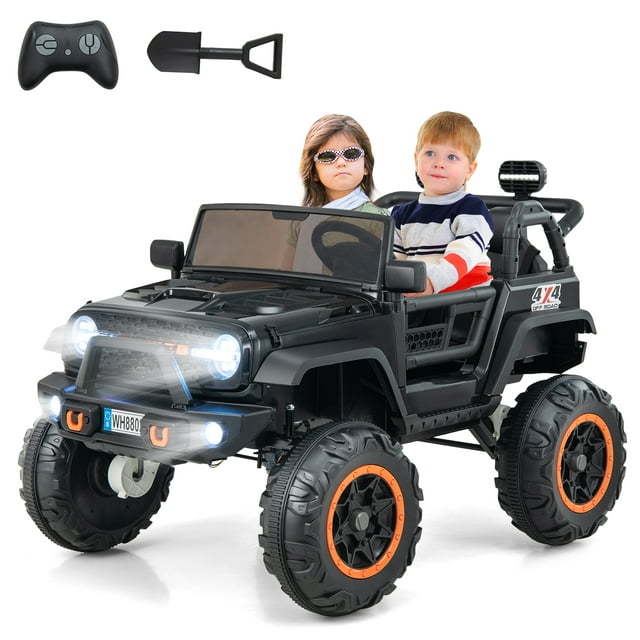 OLAKIDS 24V 2 Seater Kids Ride on Truck, 2WD/4WD Battery Powered Vehicle Toddler Powerful Car with Remote Control, Music, USB, MP3, Electric Toy for 3+ Boys and Girls