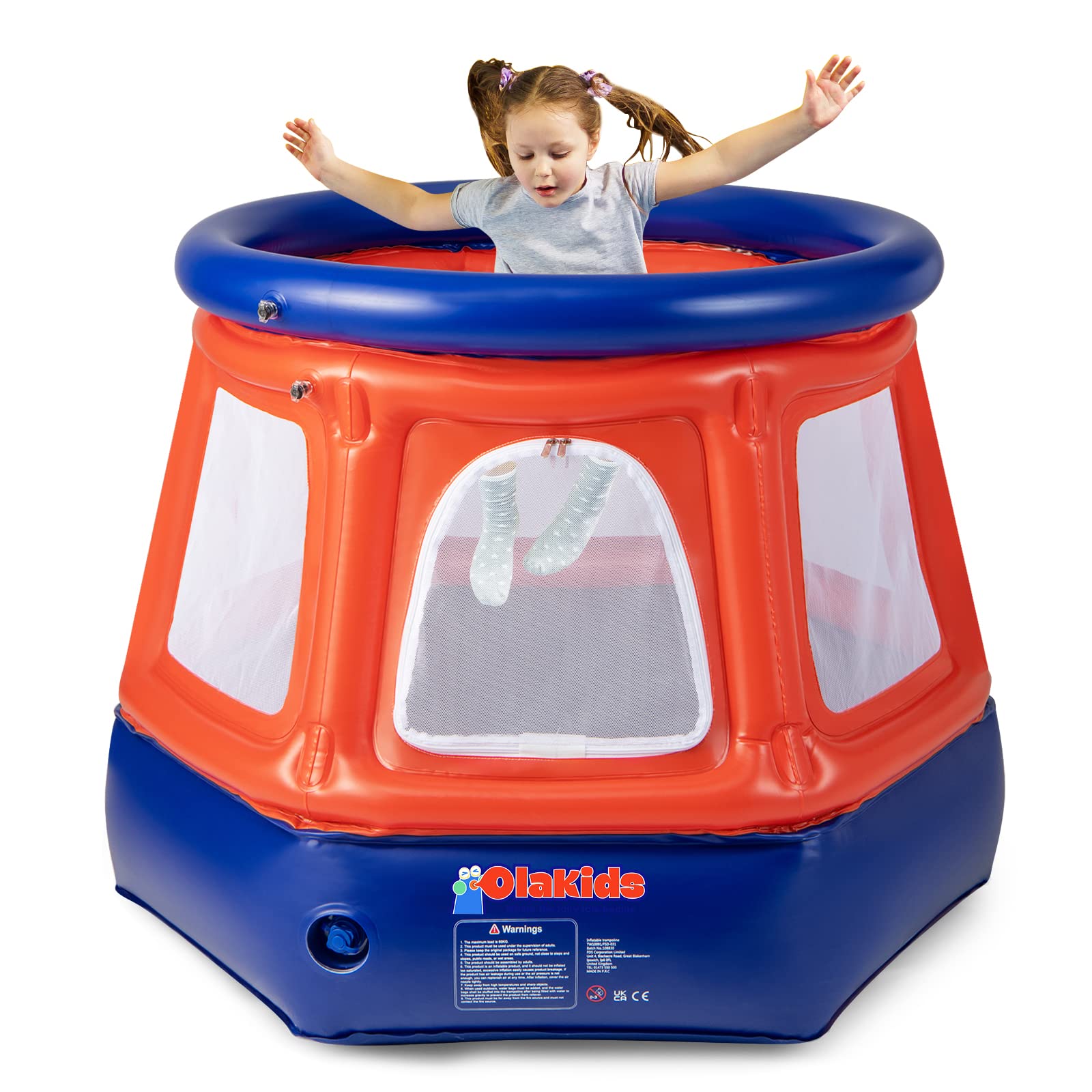 OLAKIDS Inflatable Dome Rocker Bouncer, Outdoor Kids Giant Roll and Play Seesaw Rocke, Toddlers Climbing Game Toy
