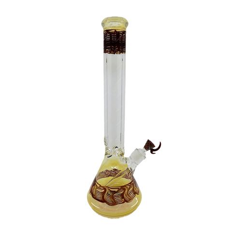 18 Inch 9mm American Made Color Art Beaker Bong With Us Logo.