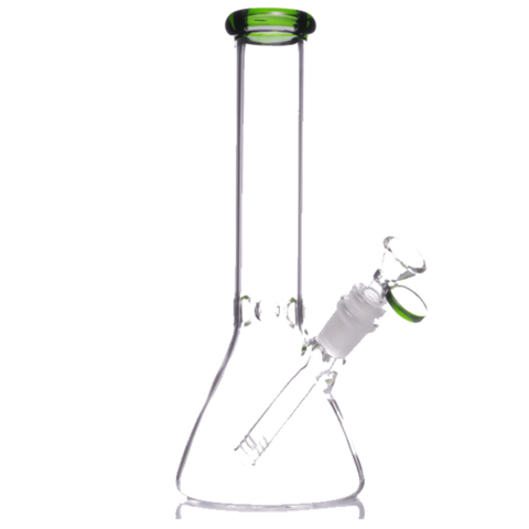 Clear Glass 9mm Thick Color Head One-tone Beaker Bong 14 Inch